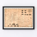 Vintage Map of Trenton, New Jersey 1849