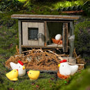 Hiawbon Miniature Retro Wooden Chicken Coop Mini Family Chicken,Hen,Chick,Egg,Chicken Nest Ornament Micro Landscape Fairy Garden Decor by GreenHaven Gardens