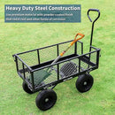 BILT HARD 880 lbs 10" Flat Free Tires Steel Garden Cart with 180° Rotating Handle and Removable Sides, Heavy Duty 4 Cu.Ft Capacity Utility Garden Carts and Wagons, Black by GreenHaven Gardens