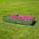 Sunnydaze Galvanized Steel Rectangular Raised Garden Bed - for Flowers, Plants, and Vegetables - Silver - 3 x 6 ft by GreenHaven Gardens