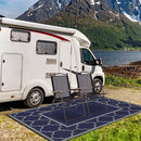 GENIMO Outdoor Rug 8' x 10' Patio Waterproof, Foldable Reversible Plastic Straw Area Rugs Mat for Camper Decor, Outside Carpet for Rv, Deck, Porch, Picnic, Beach, Balcony, Blue & Grey by CozyNest Decor