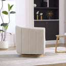 Upholstered Chenille Swivel Barrel Chair