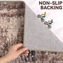 Living Room Rugs 5x7 Brown Washable Area Rug, Abstract Modern Bedroom Rugs Coffee Non Slip Stain Resistant Neutral Large Carpet for Nursery, Dining, Kids Playroom, Dining Room, Office by TinyTreasures Baby Boutique
