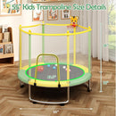 Kids Trampoline with Safety Net – 440lbs Capacity, Upgraded Rust-Proof Ring Legs, Adjustable Gymnastics Bar & Toys – Indoor Outdoor Toddler Trampoline for Boys & Girls Ages 1-8 by TinyTreasures Baby Boutique