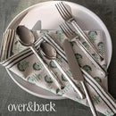 over&back 20pc Hand-Forged Flatware Cutlery Set - Comes with 4 Dinner Forks, 4 Salad Forks, 4 Dinner Knives, 4 Dinner Spoons, and 4 Teaspoons - Dishwasher-Safe - 18/8 Stainless Steel by CozyNest Decor