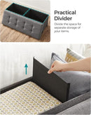 SONGMICS Storage Ottoman Bench, Foldable Foot Rest with Legs, 15 x 43 x 15.7 Inches, End of Bed Bench, Storage Chest, Load up to 660 lb, for Living Room, Bedroom, Entryway, Slate Gray ULSF018G01 by CozyNest Decor