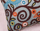 Tree of Life Birds Pillow Cover Teal Blue Floral Pillowcase Botanical Floral Outdoor Suzani Cushions Traditional Flower Cushion Hand Embroidered Cushions Wool Size - 18x18 by CozyNest Decor