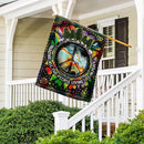 FLAGWIX All The People Living Life In Peace Hippie Flag - House Flag 30x40, Decorations For Home, Outside - Peace Sign, Boho, Hippie Decor, Double Sided, Heavy Duty Canvas Flag Indoor Outdoor by GreenHaven Gardens