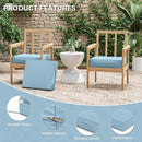Patio Chair Cushions 18.5 X 16 X 4 Inch Waterproof Outdoor Seat Cushions for Patio Furniture, Outdoor Sofa Couch Pads with Ties & Handle, Set of 2, Light Blue by GreenHaven Gardens