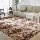 Ultra Soft Rug for Living Room, 8X10 Tie-Dyed Coffee Fluffy Shag Area Rug for Bedroom, Modern Shaggy Carpets Fuzzy Rug for Teens Dorm Nursery Home Decor Aesthetic, Upgrade Anti-Skid Durable by TinyTreasures Baby Boutique