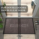 Yimobra Door Mat Indoor Outdoor Entrance, Non Slip Welcome Front Doormats, Heavy Duty Rubber Backing, Stain and Fade Resistant, Low Profile, Easy Clean Patio Garage Floor Mats, 47 x 32, Brown by CozyNest Decor