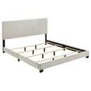 Dorian Fabric Upholstered Eastern King Panel Bed Cream