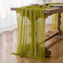 3pcs Moss Green Cheesecloth Table Runner Gauze 120 Inch 10 FT Rustic Boho Cheese Cloth Runner for Wedding Baby Shower Bridal Shower Birthday Party Long Sheer Home Decorations by CozyNest Decor