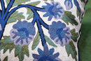 Blue Tree of Life Pillow Cover Indigo Plant Floral Pillowcase Needlepoint Botanical Flower Suzani Cushions Traditional Boho Modern Floral Cushion Wool Size - 18x18 by CozyNest Decor