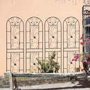 Metal Garden Trellis Rustproof Trellis for Climbing Plants Outdoor Flower Support Peacock Style (Black-4 Pack, 86.7"x19.7") by GreenHaven Gardens