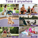 60”x 80” Picnic Blanket Waterproof and Foldable Beach Blanket, 5-Layer Outdoor Mat with Carry Strap for 6 to 8 Adults, for Camping, Park, Beach, Grass, Indoors… by TinyTreasures Baby Boutique