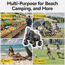 DXZ Beach Wagon Cart with Big Wheels for Sand – Folding Collapsible Wagon, Heavy Duty Wagons Carts Foldable for Beach, Camping, Outdoor Gear, Easy Setup Black Yellow by GreenHaven Gardens