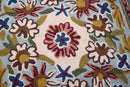 Turquoise Floral Pillow Cover Traditional Blue Flower Pillowcase Traditional Outdoor Cushion Suzani Flower Throw Florals Chair Farmhouse Hand Embroidered Cushions Wool 18x18 Inch by CozyNest Decor