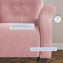 BELLEZE Modern Accent Chair for Living Room, High Back Armchair with Wooden Legs, Upholstered Wingback Side Chair Padded Armrest Single Sofa Club Chair for Living Room, Bedroom - Allston (Pink) by CozyNest Decor