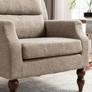 Kidol & Shellder Light Brown Oversized Accent Chair for Living Room Mid Century Modern Reading Chair with Back Upholstered Comfy Single Sofa Chair for Bedroom Lounge Side Corner Boucle Fabric Armchair by CozyNest Decor