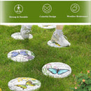 Sungmor 3PC Pretty Garden Stepping Stones, 9.8" Large Concrete Decorative Stones with Beautiful Pattern, Unique Outdoor Lawn Accents, Yard Walkway Flower Bed Wall Shelf Welcome Friends Decorations by CozyNest Decor
