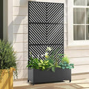 Raised Garden Bed with Trellis and Wheels,73"x35"x16" Metal Raised Garden Bed,Black Parallel Metal Planter with Climbing Trellis for Vines & Vegetables by GreenHaven Gardens