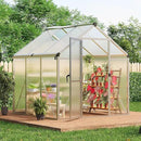 6 x 6 FT Greenhouse, Greenhouses for Outside, Polycarbonate Greenhouse with Aluminum Frame, Lockable Door and Ajustable Roof Vent for Backyard, Green Houses for Outside Garden Backyard, Patio by GreenHaven Gardens