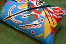 Lumbar Kandinsky Blue Abstract Pillow Cover Modern Throw Pillowcase Chair Cushion Contemporary Pillowsham Farmhouse Couch Hand Embroidered Wool Size 14x20 by CozyNest Decor