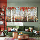 Mofutinpo Large Framed Wall Decor canvas Red Leaves White Birch Tree Wall Art For Living Room bedroom rustic kitchen Modern painting Artwork 29x58 Large Size Black Framed by CozyNest Decor