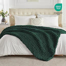 Carriediosa Chunky Knit Throw Blanket 60" X 80" Twin, 100% Hand Made Large Chenille Loop Yarn Soft Fluffy Throws for Couch Sofa Bed, Big Crochet Cozy Heavy Thick Cable Woven Blankets, Dark Green by CozyNest Decor