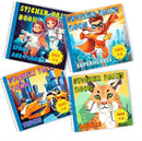 BulbaCraft 4Pcs Sticker Paint Books for Boys - Sticker Books by Number with Superheroes, Trucks, Animals and Space - Coloring Activity for Kids by TinyTreasures Baby Boutique
