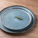 GBHOME Ceramic Dinnerware Sets for 6, 18 Pieces Stoneware Plates and Bowls Sets, Scratch Resistant Dishes, Dishwasher & Microwave Safe, Space Blue by CozyNest Decor
