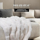 Mon Chateau Premium Reversible Luxury Faux Fur Throw for Couch, Sofa, or Bed - Plush Cozy Soft Blanket for Sleeping or Home Décor, 60" x 70" (Ivory) by CozyNest Decor