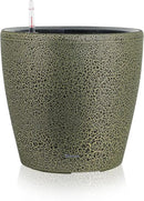 Dexceder 18x17 Self Watering Planter with Wheels Indoor Outdoor, Inner Pot Design, Thickened Large Floor Standing Flower Plant Pot with Water Level Indicator (Black Gold Crackle) by GreenHaven Gardens