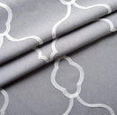 MIUCO Moroccan Embroidery Semi Sheer Curtains Faux Linen Grommet Curtains for Bedroom 52 x 63 Inch 2 Panels, Grey by CozyNest Decor