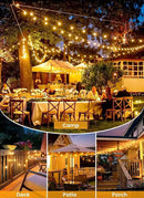 Brightown 75FT Solar String Lights Outdoor Waterproof with Remote, Solar Patio Lights with 35 Shatterproof LED Bulbs, 3 Light Mode, Dimmable & Timer, Hanging String Lights for Porch Garden Bistro by GreenHaven Gardens