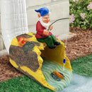 Gnome Fishing 3" x 4" Gutter Downspout Splash Block Decor, Outdoor Garden Animal Statue & Sculpture, Weather-Resistant Gutter Diverter Rain, Decorative Gutter Extension Downspout Ornament by GreenHaven Gardens