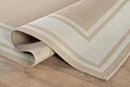 Beverly Rug Large Outdoor Rug 10x14 Modern Bordered Area Rugs for Indoor and Outdoor Patio Deck Porch Garden Waterproof Weather Sun Resistant Washable Outside Carpet (10 x 14 Beige) by CozyNest Decor