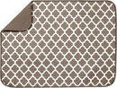 S&T INC. Dish Drying Mat XL, 18” x 24”, Absorbent Microfiber Kitchen Counter Mat, Dish Drying Pad for Dishes, Utensils, Pots and Pans, Extra Large, Taupe Trellis
