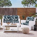 LVTXIII Outdoor Deep Seat Cushion Patio Seat and Back Cushion Set Seasonal Chair Cushion with Removable Cover and Adjustable Buckle for Home and Garden, 22"x22"x4", Palms Blue by GreenHaven Gardens