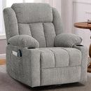 Rocker Swivel Recliner Chair for Adults, Overstuffed Large Manual Recliner Glider with Massage and Heat, Comfy Soft Fabric Living Room Reclining Sofa Chair(Lime Gray) by CozyNest Decor