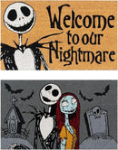 Gertmenian Nightmare Before Christmas Coir Doormat - 2x3 Welcome Mat (2-Pack), Ideal for High Traffic Areas in Front Door, Garage, Entryway - Welcome Nightmare/Jack & Sally, 80005 by CozyNest Decor