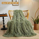 XeGe Luxury Faux Fur Throw, Moss Green Soft 50x60 Fluffy Blanket, Shaggy Plush Decorative Couch Throw, Cute Furry Throw Fuzzy Office Lap Blanket for Bedroom Living Room Sage Green by CozyNest Decor