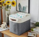 DECOMOMO Extra Large Storage Baskets 54.5L Fabric Storage Bins for Organizing Linen Closet, Toys, Nursery (Slate Grey and White, XXXL - 3 pack) by CozyNest Decor