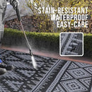 OLANLY Outdoor Rug Waterproof 4x6 ft, Reversible Outdoor Plastic Straw Rug, Boho Patio Rug, Indoor Outdoor Carpet, RV Mat Outside for Patio, Camp, Picnic, Balcony, Deck, Backyard, Black & Grey by GreenHaven Gardens