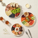 3 Packs Serving Platters, Large Serving Tray, Round Platters for Serving Food, Food Tray for Veggie Fruit Snack Dessert Cheese, White Ceramic Serving Trays for Party, Entertaining, 12.8”/10.8”/8.8” by CozyNest Decor