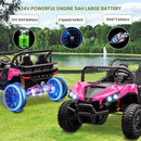 24V 2 Seater Ride On Car Truck, Power Wheels Kids UTV w/Parent Remote Control, 3.1 MPH Max Speed, Music Player, LED Lights & Storage, Electric Vehicle Ride On Toy for Kids Toddler Ages 3-8, Pink by TinyTreasures Baby Boutique