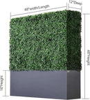 AGPL Upgraded Artificial Boxwood Hedge Wall with Gray Color Planter Room Divider and Privacy Wall Backdrops (48" H 48" W 12" D) by CozyNest Decor