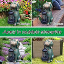 Dog Garden Statue Outdoor Décor with Solar Lights Lantern,Dog Solar Light Figurines Outside Decorations for Yard，Lawn ,Patio, Balcony, Unique Housewarming Gifts by CozyNest Decor