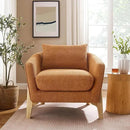 Accent Chair 31" Oversized Reading Chair Comfy Upholstered Boucle Lounge Armchair, Modern Living Room Chair with Back Pillow,Single Sofa Chair for Bedroom, Office (Curry) by CozyNest Decor